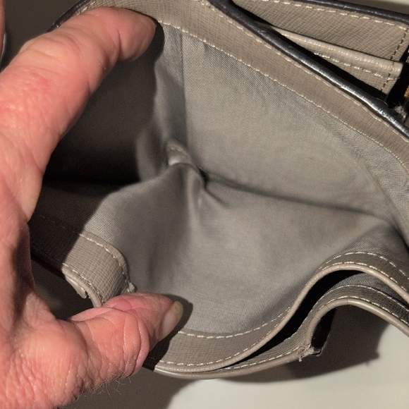 Furla Taupe Textured Leather Fold Wallet with Gold Logo - Picture 10 of 12